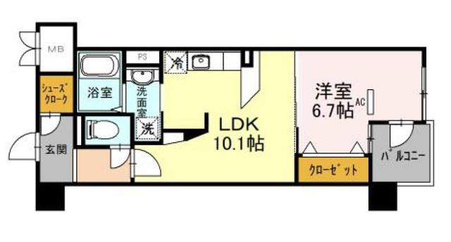 COCO MARINI(1LDK/2階)の間取り写真