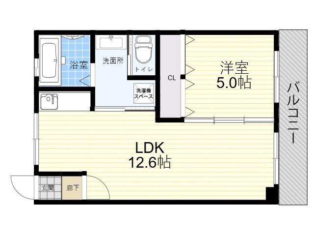 谷田十三マンション(1LDK/3階)の間取り写真
