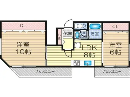 ア・コールハイツ(2LDK/3階)の間取り写真