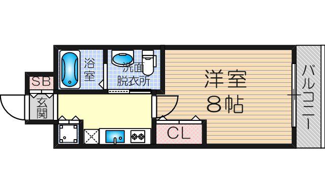 ディナスティ十三東(1K/7階)の間取り写真