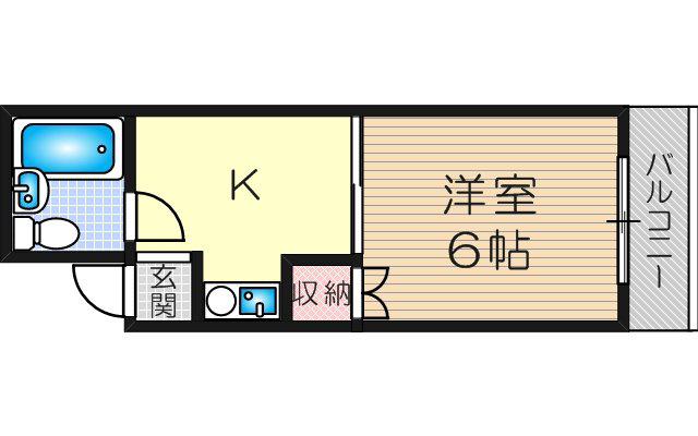 グランドコート新大阪(1K/5階)の間取り写真