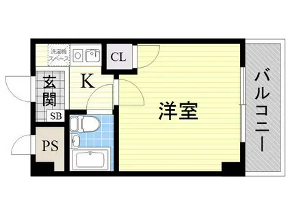 リーガル塚本Ⅲ(1K/4階)の間取り写真