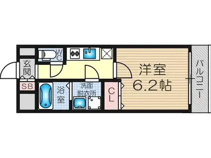 レジュールアッシュPREMIUM TWIN-1(1K/7階)の間取り写真