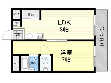 第五丸福マンション(1LDK/2階)の間取り写真