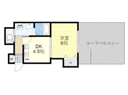 都マンション(1DK/8階)の間取り写真