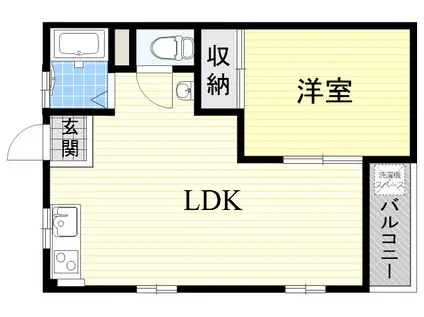 なぎさマンション(1LDK/4階)の間取り写真