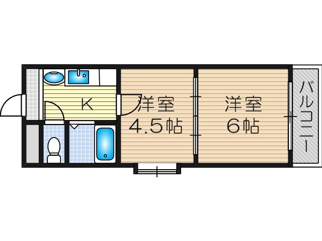 RIORA塚本Ⅱ(2K/4階)の間取り写真