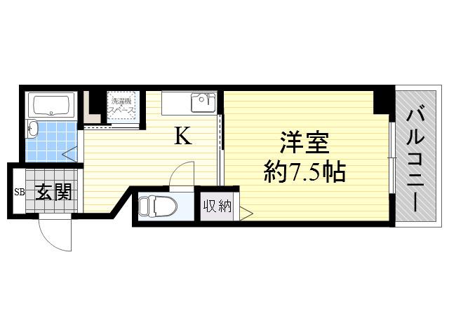 アトール西中島(1K/9階)の間取り写真