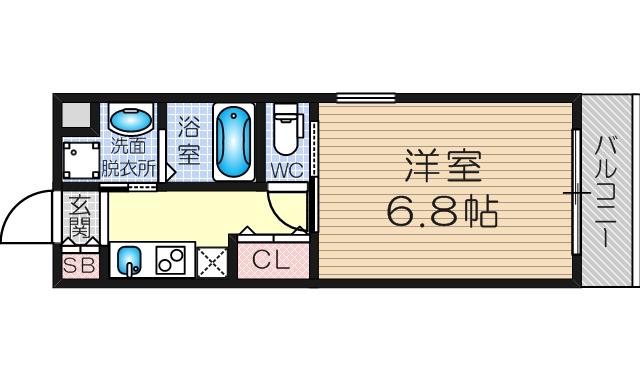 第5クリスタル三国駅前(1K/1階)の間取り写真