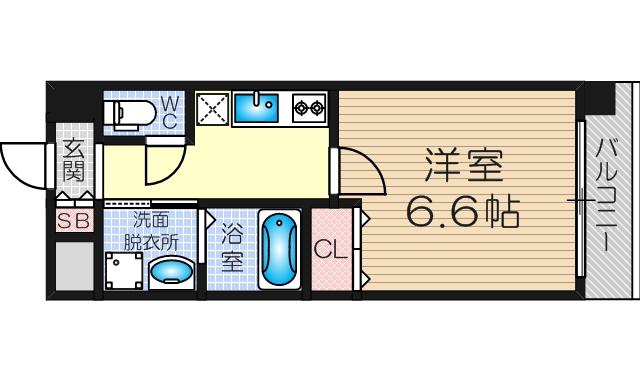 リバーヒルズ新大阪(1K/3階)の間取り写真