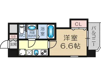 サムティ大阪CITY ウエスト(1K/11階)の間取り写真