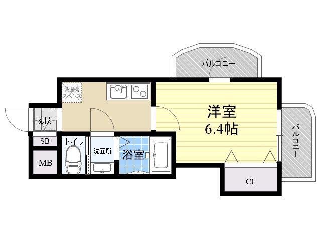 サムティ大阪CITY ウエスト(1K/5階)の間取り写真
