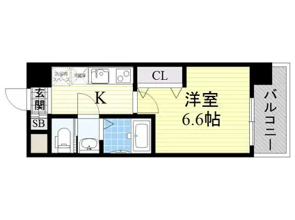サムティ大阪CITY ウエスト(1K/6階)の間取り写真