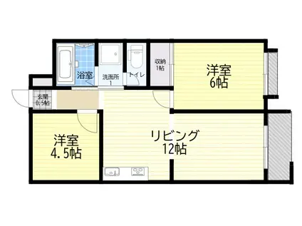 リバーサイド新淀ハイツ(2LDK/5階)の間取り写真