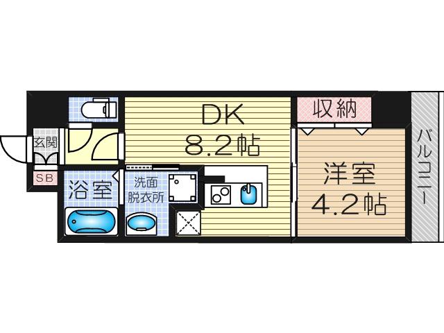 ザカーム(1DK/3階)の間取り写真