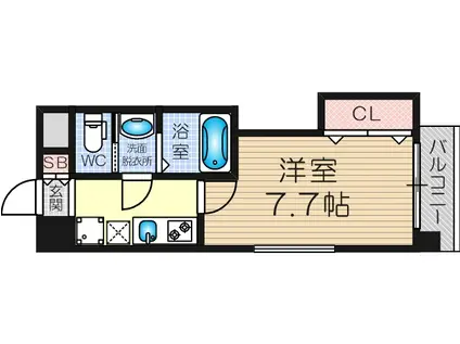 ラグゼ新大阪Ⅰ(1K/2階)の間取り写真