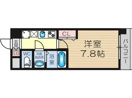 ラグゼ新大阪Ⅰ(1K/7階)の間取り写真
