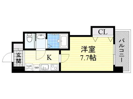 ラグゼ新大阪Ⅰ(1K/9階)の間取り写真