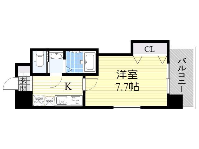 ラグゼ新大阪Ⅱ(1K/8階)の間取り写真