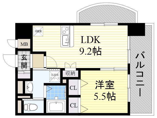 ラグゼ新大阪Ⅱ(1LDK/3階)の間取り写真