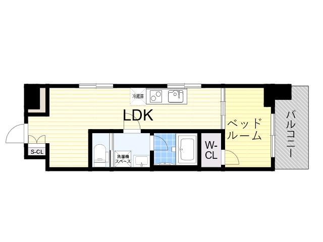 REーBE東三国(1LDK/7階)の間取り写真