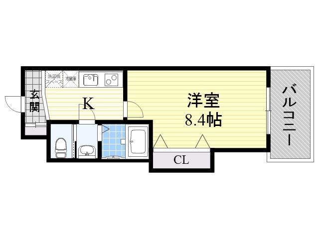 ラグゼ新大阪南(1K/4階)の間取り写真