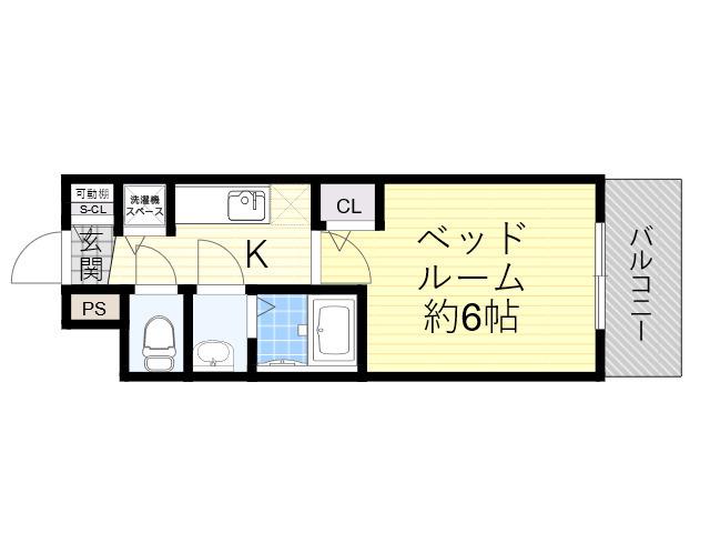 メインステージ大阪ノース MARK(1K/7階)の間取り写真