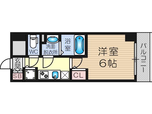 メインステージ大阪ノース MARK(1K/9階)の間取り写真