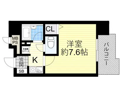 プレサンス新大阪(1K/7階)の間取り写真
