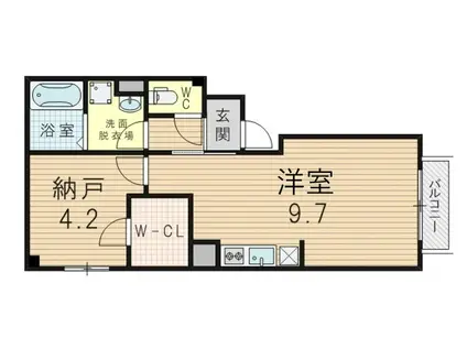 ハミングバード(ワンルーム/1階)の間取り写真