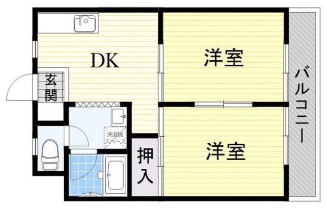アペックス15(2DK/1階)の間取り写真
