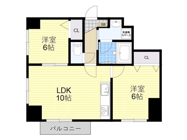 ブロッサム十三(2LDK/3階)の間取り写真