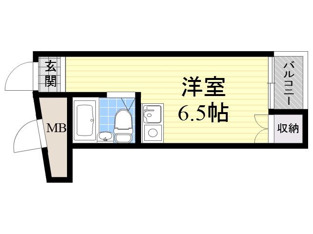 ココメゾン姫島(ワンルーム/4階)の間取り写真