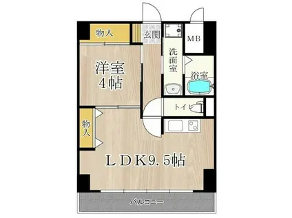 パークモダン新大阪(1LDK/4階)の間取り写真