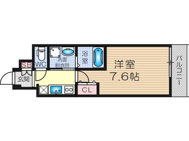COMFORESPA新大阪(1K/3階)の間取り写真