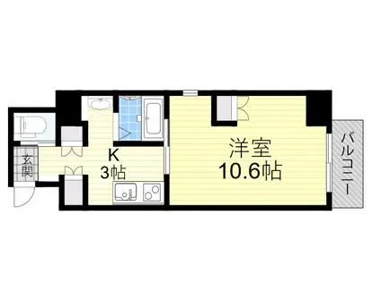 SSK・ノース OSAKA(1K/2階)の間取り写真