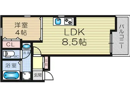 エトワール姫島(1LDK/1階)の間取り写真