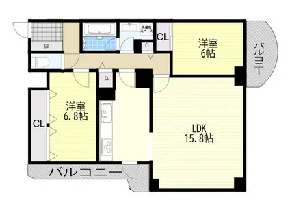 グランツ新大阪(2LDK/7階)の間取り写真