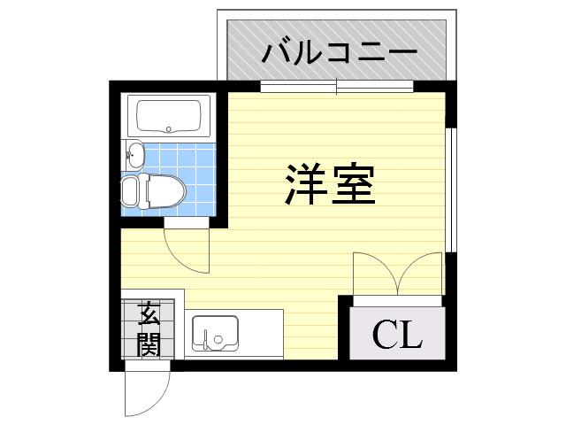 プレアール佃(ワンルーム/3階)の間取り写真
