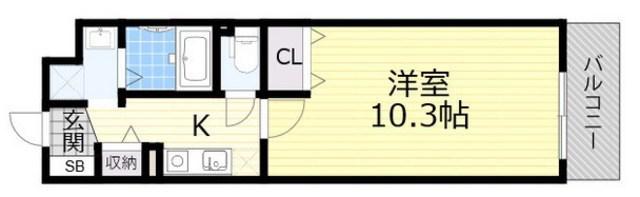 PMA塚本弐番館(1K/2階)の間取り写真