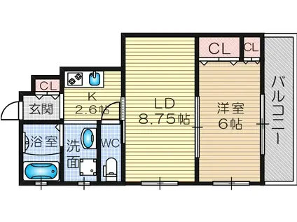 クイーンズコート(1LDK/1階)の間取り写真