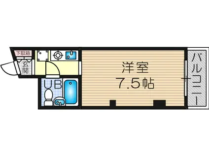 パレスフォー塚本(1K/2階)の間取り写真