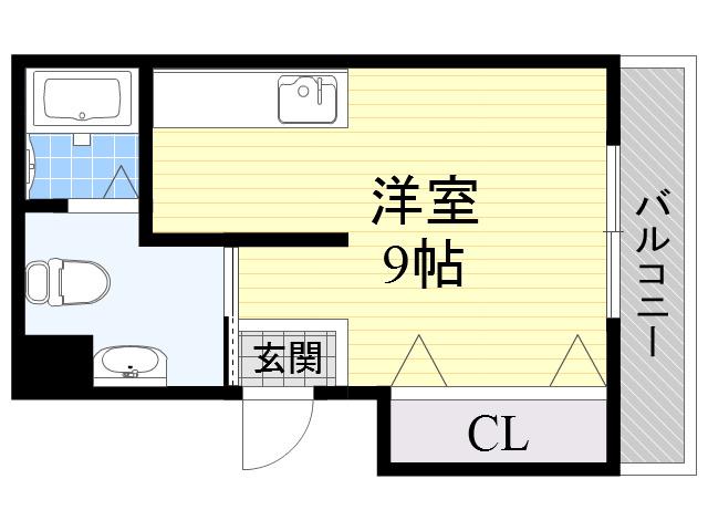 レクシア西中島1(ワンルーム/2階)の間取り写真