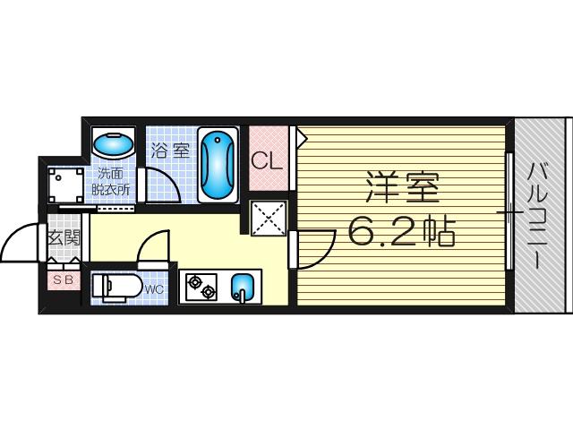グレイスレジデンス大阪ウエスト(1K/3階)の間取り写真