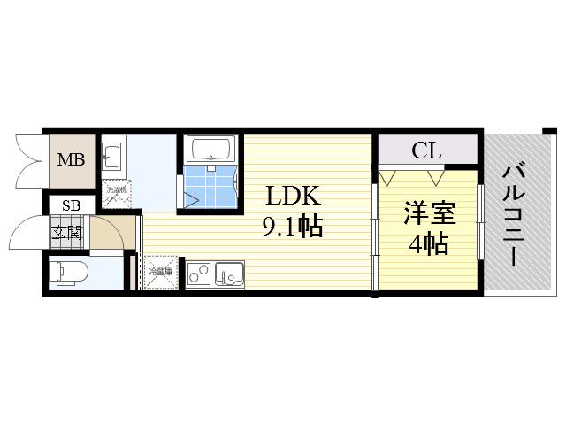 幸 COURT TSUKAMOTO(1LDK/5階)の間取り写真