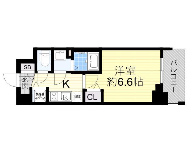 プレサンス塚本グランゲート(1K/7階)の間取り写真
