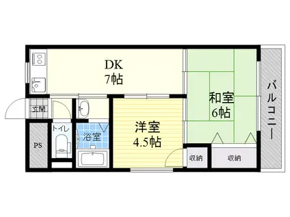 オリンピヤコープ(2DK/3階)の間取り写真