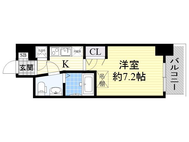 セレニテ新大阪カルム(1K/5階)の間取り写真