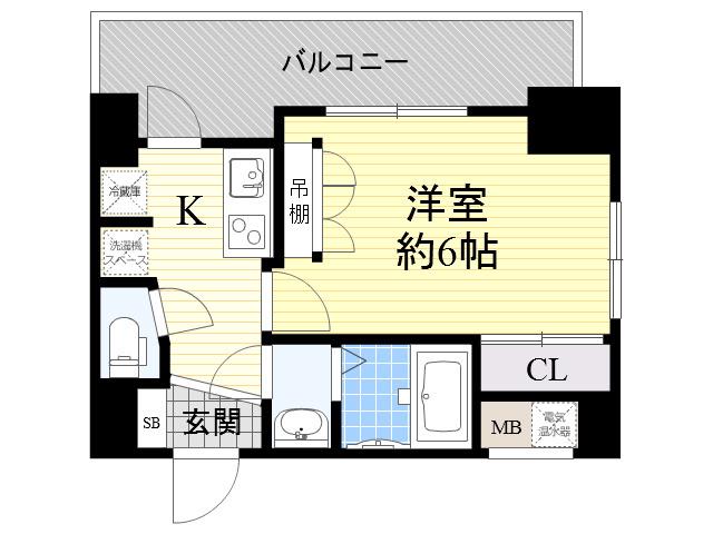 セレニテ新大阪カルム(1K/5階)の間取り写真