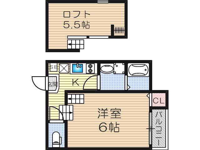 IMPERIAL RESIDENCE塚本(1K/2階)の間取り写真